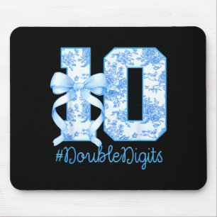 10th Birthday Girl Blue Coquette Bow 10 Year Old Mouse Mat