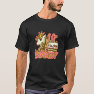 10th Birthday Girl Cake Horse T-Shirt