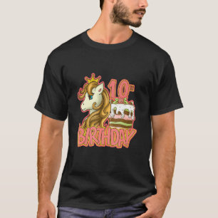 10th Birthday Girl Cake Horse T-Shirt