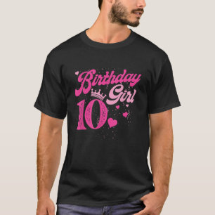 10th Birthday Girl Crown 10 Years Old Bday T Shirt