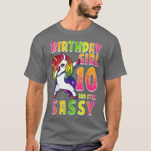 10th Birthday Girl Dabbing Unicorn 10 Years Old St T-Shirt
