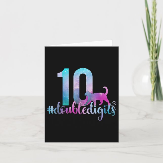 10th Birthday Girl Double Digits Girls Ten 10 Gala Card (Front)