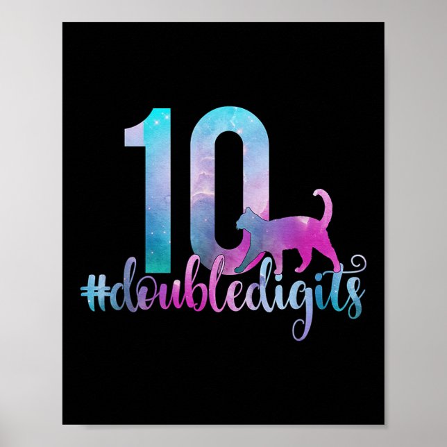 10th Birthday Girl Double Digits Girls Ten 10 Gala Poster (Front)