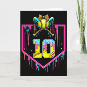 10th Birthday Girl Ice Cream Softll Drip Coquette  Card