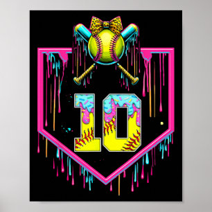 10th Birthday Girl Ice Cream Softll Drip Coquette Poster