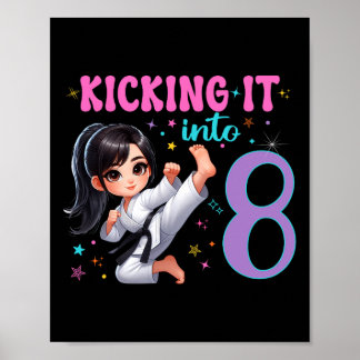 10th Birthday Girl-martial Arts Party Karate Taekw Poster
