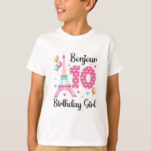 10th Birthday Girl Outfit France French Paris Eiff T-Shirt