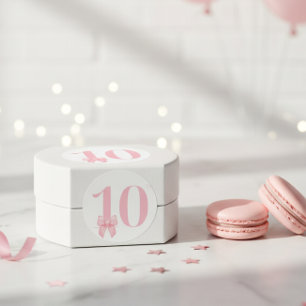 10th Birthday Girl Pink Bow Sticker