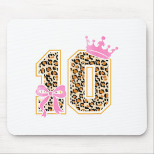 10Th Birthday Girl Pink Coquette Graphic Art Mouse Mat