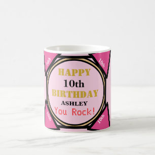 10th Birthday Girl Pink Gold Coffee Mug