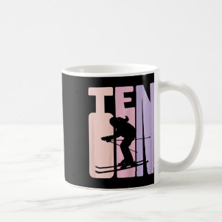 10th Birthday Girl Retro Ski Skier 10 Years Old  Coffee Mug