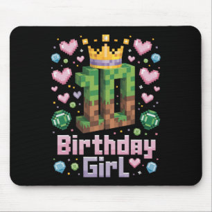 10th Birthday Girl Shirt Gaming Pixel Party 10 Yea Mouse Mat