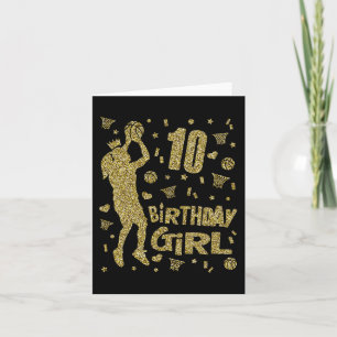 10th Birthday Girls Basketball Fans Player Age Ten Card