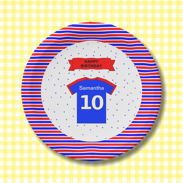 10th birthday girls boys custom name party paper plate (Creator Uploaded)
