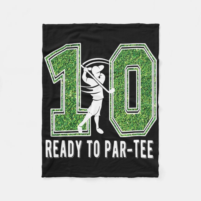 10th Birthday Golfer Boy Ten Year Old Golf Player  Fleece Blanket (Front)