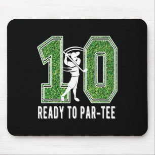 10th Birthday Golfer Boy Ten Year Old Golf Player Mouse Mat