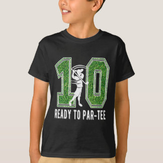 10th Birthday Golfer Boy Ten Year Old Golf Player  T-Shirt