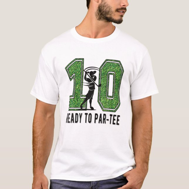 10Th Birthday Golfer Boy Ten Year Old Golf Player T-Shirt (Front)