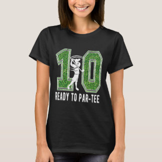 10th Birthday Golfer Boy Ten Year Old Golf Player  T-Shirt