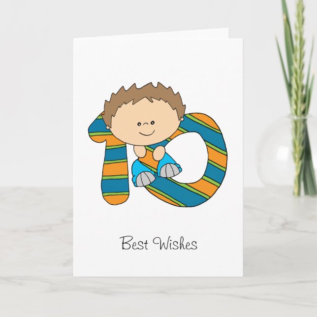 10th Birthday - Greetings card - Boy (Front)