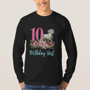 10th Birthday Horse 10 Years Ten Finally 10 Birthd T-Shirt
