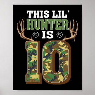 10th Birthday Hunting Deer 10 Year Old Hunter  Poster
