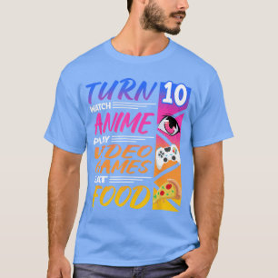 10th Birthday I Manga I Gamer I 90s Kawaii Pizza A T-Shirt