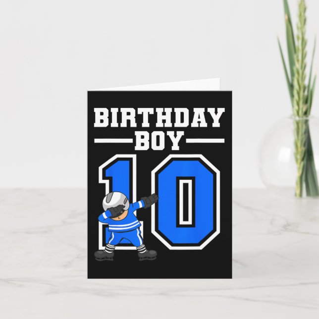 10th Birthday - Ice Hockey 10 years old  Card (Front)