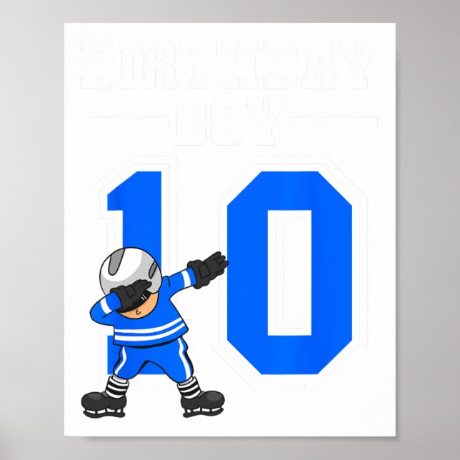 10th Birthday - Ice Hockey 10 years old  Poster (Front)