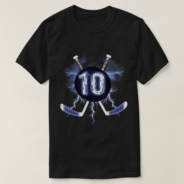 10th Birthday  Ice Hockey 10 years old  T-Shirt (Design Front)