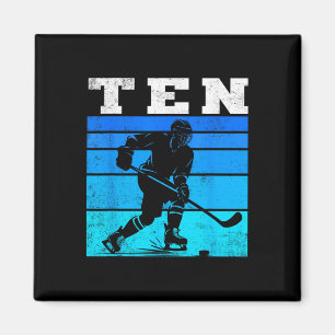 10th Birthday Ice Hockey Boys Ten Hockey Birthday Magnet