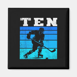 10th Birthday Ice Hockey Boys Ten Hockey Birthday  Magnet