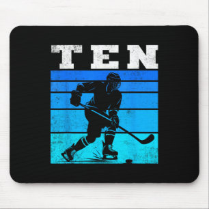 10th Birthday Ice Hockey Boys Ten Hockey Birthday Mouse Mat