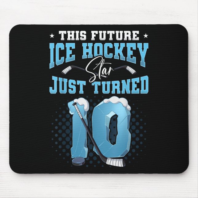 10th Birthday Ice Hockey  Mouse Mat (Front)