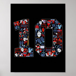 10th Birthday Ice Hockey Themed 10 Year Old Party Poster