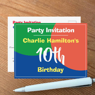 10th Birthday Invitation Postcard