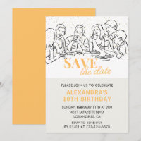 10th birthday invitations Save the date Lunch
