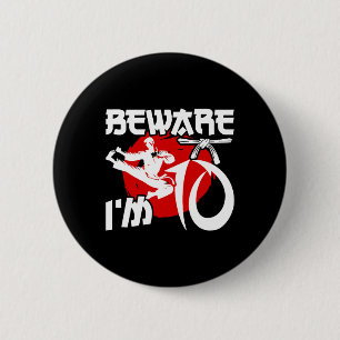 10th Birthday Karate 10 Year Old Karate Birthday 6 Cm Round Badge