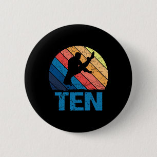 10th Birthday Karate Fighter 10 Year Old Girls Boy 6 Cm Round Badge