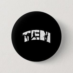 10th Birthday Karate Fighter 10 Year Old Girls Boy 6 Cm Round Badge