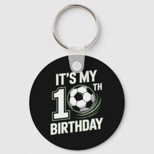 10th Birthday Kicking Off Soccer Year Key Ring