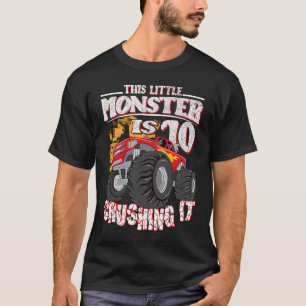 10th Birthday Kids This Little Monster Truck T-Shirt