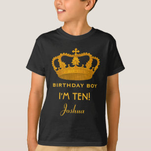 10th Birthday King Custom Name Royal Crown W25 T-Shirt