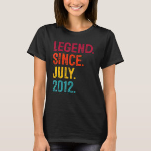 10th Birthday Legend Since July 2012 10 Years Old T-Shirt