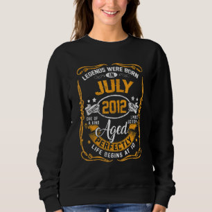 10th Birthday Legends Born In July 2012 10 Years Sweatshirt