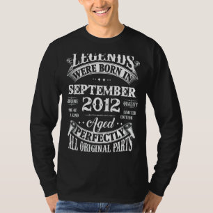 10th Birthday Legends Born In September 2012 10 Y T-Shirt