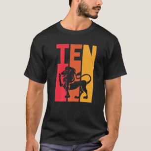 10Th Birthday Leo Lion Zodiac Retro Girl Boy 10 Ye T-Shirt