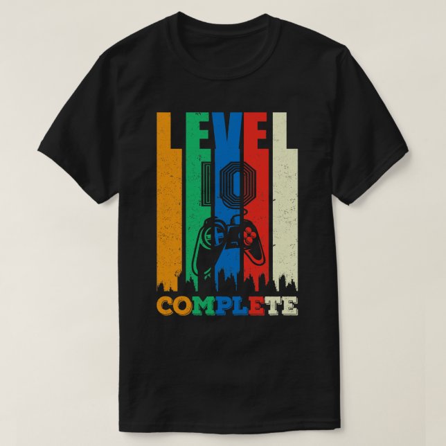 10th Birthday Level 10 Complete Gift T-Shirt (Design Front)