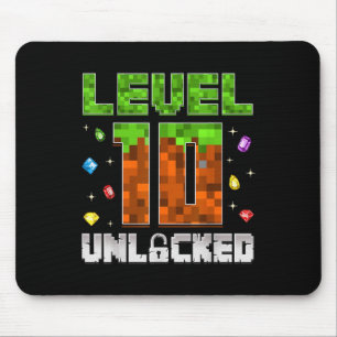 10th Birthday Level 10 Unlocked Kids 10 Year Old G Mouse Mat