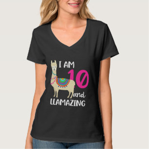 10th Birthday Llama Im 10 Years Old and Llamazing T-Shirt